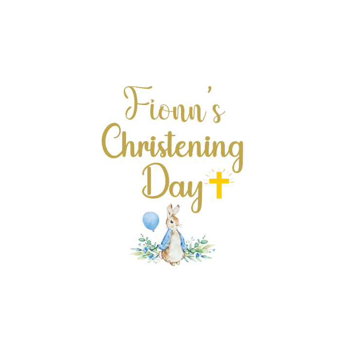 Woodland Bunny Christening Stickers