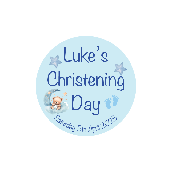 Blue Dreams Christening Stickers