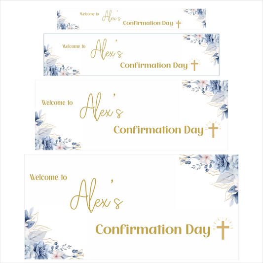 Blue Floral Confirmation Banner