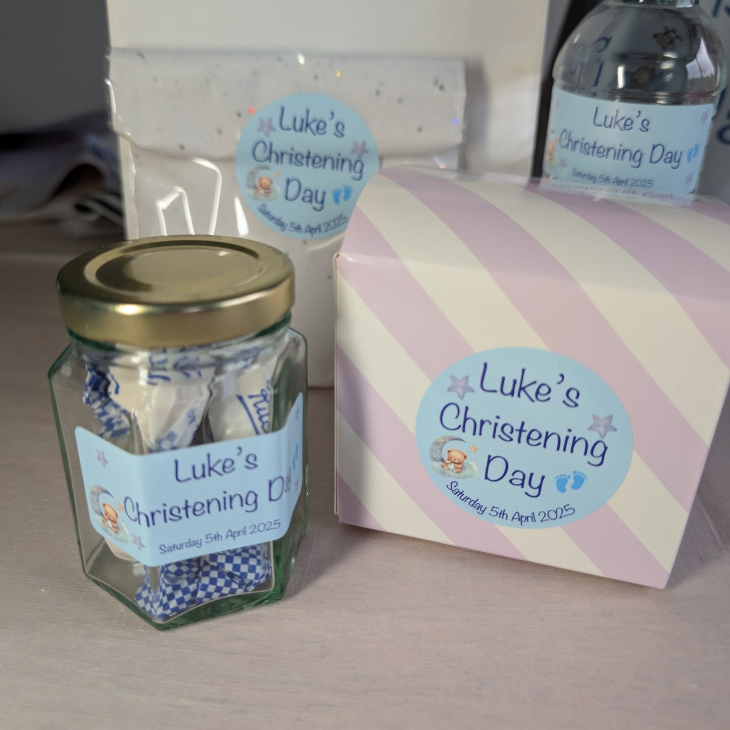 Blue Dreams Christening Stickers