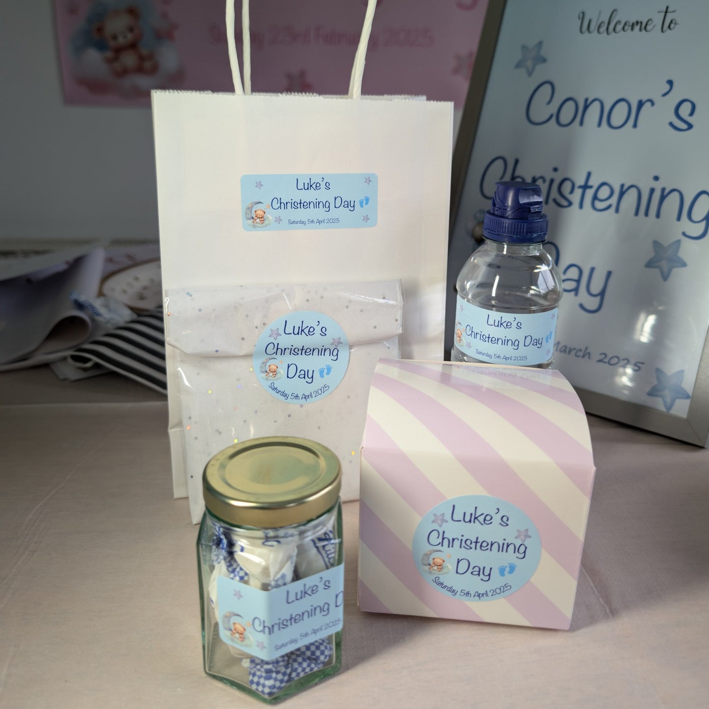 Blue Dreams Christening Stickers