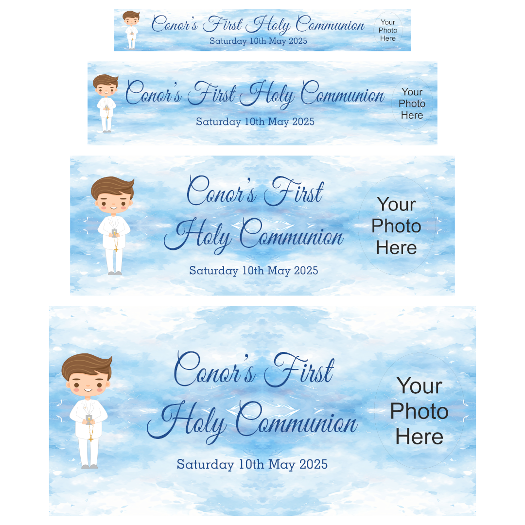 Blue Tie-dye Communion Banner