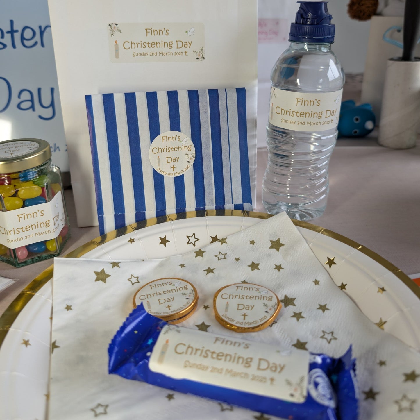 Candle & Dove Christening Stickers