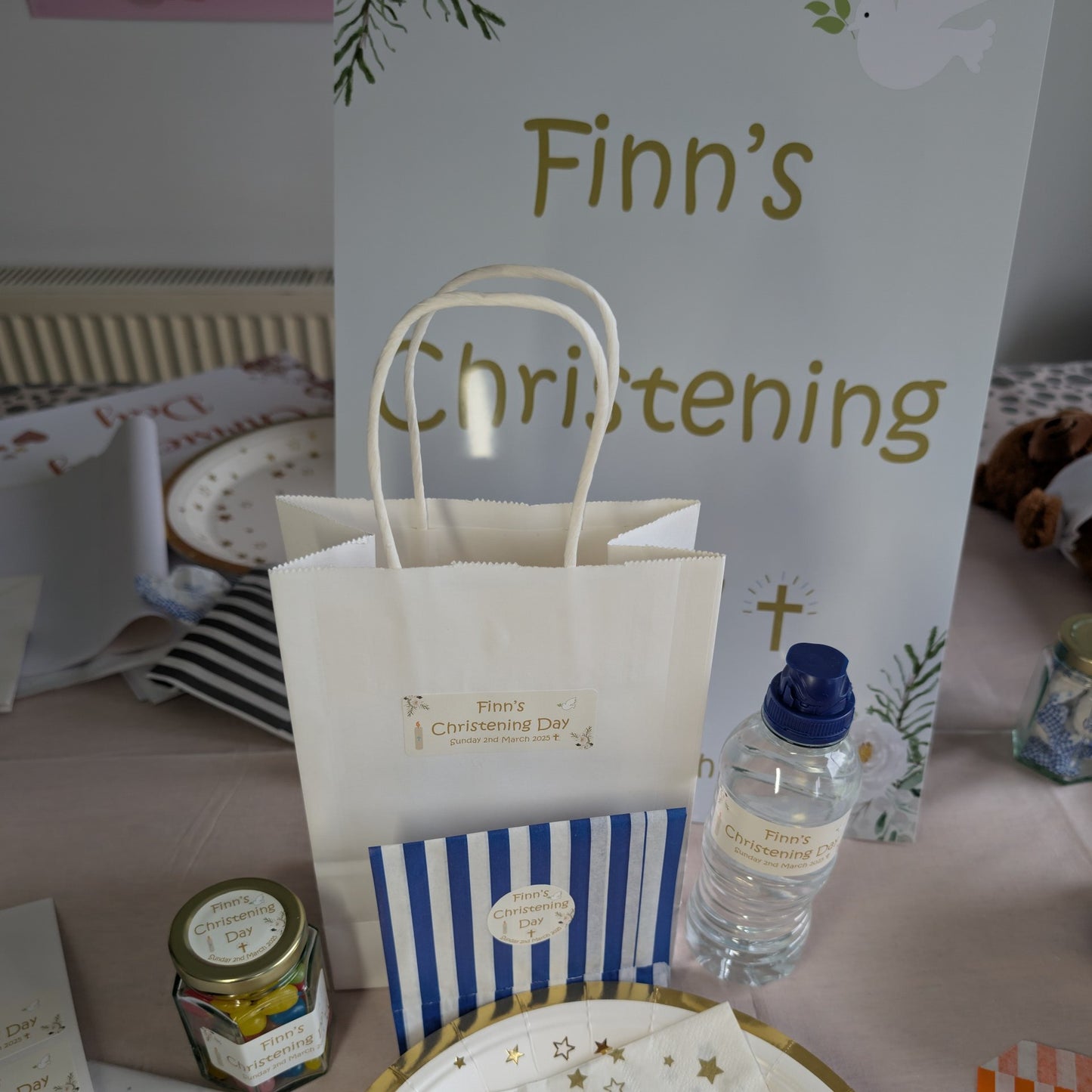 Candle & Dove Christening Stickers