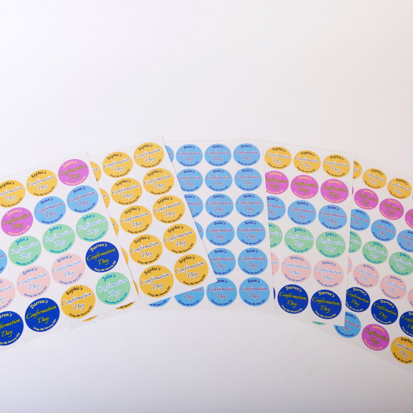 Personalised Confirmation Stickers
