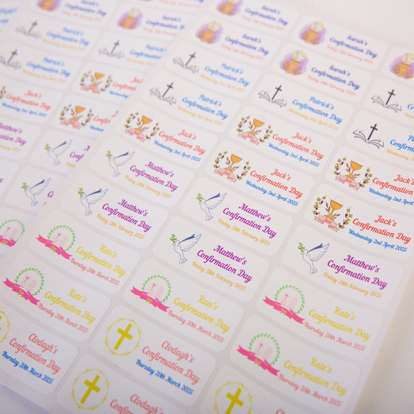 Rectangular Confirmation Stickers