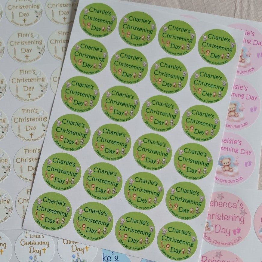 Jungle Friends Christening Stickers
