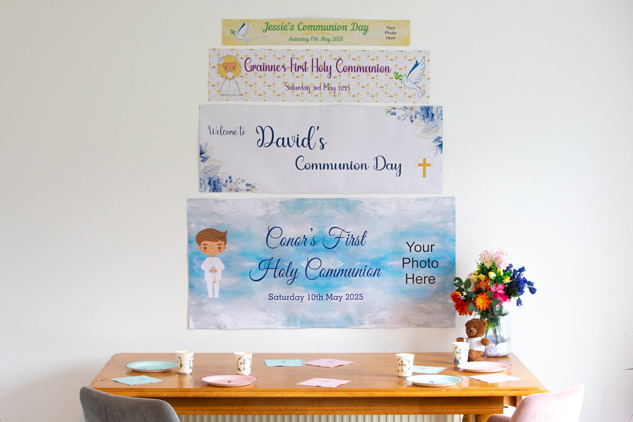 Blue Border Communion Banner