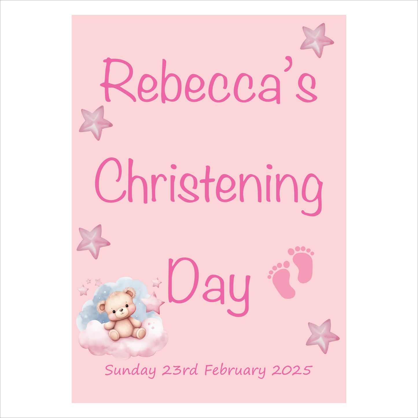 Pink Dreams Christening Poster