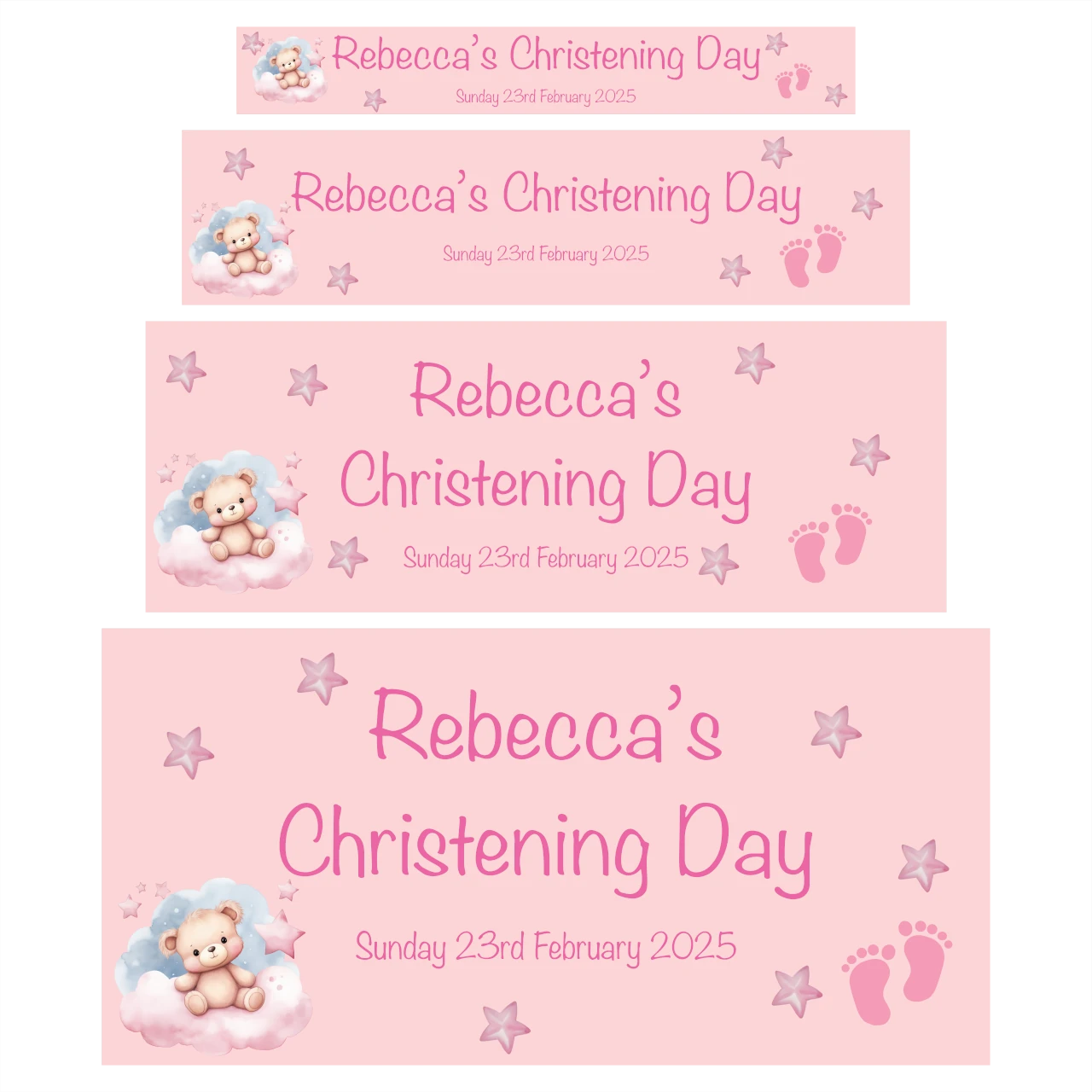 Pink Dreams Christening Banner