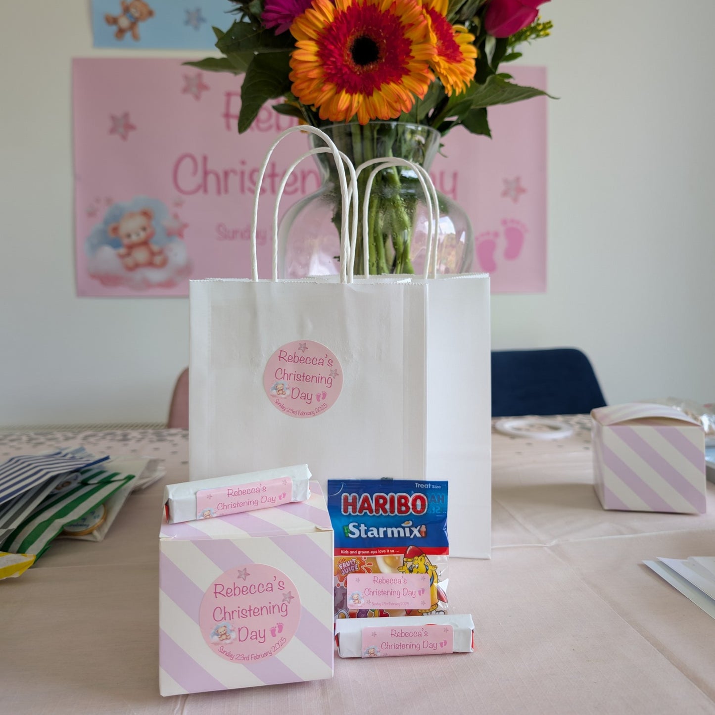 Pink Dreams Christening Stickers