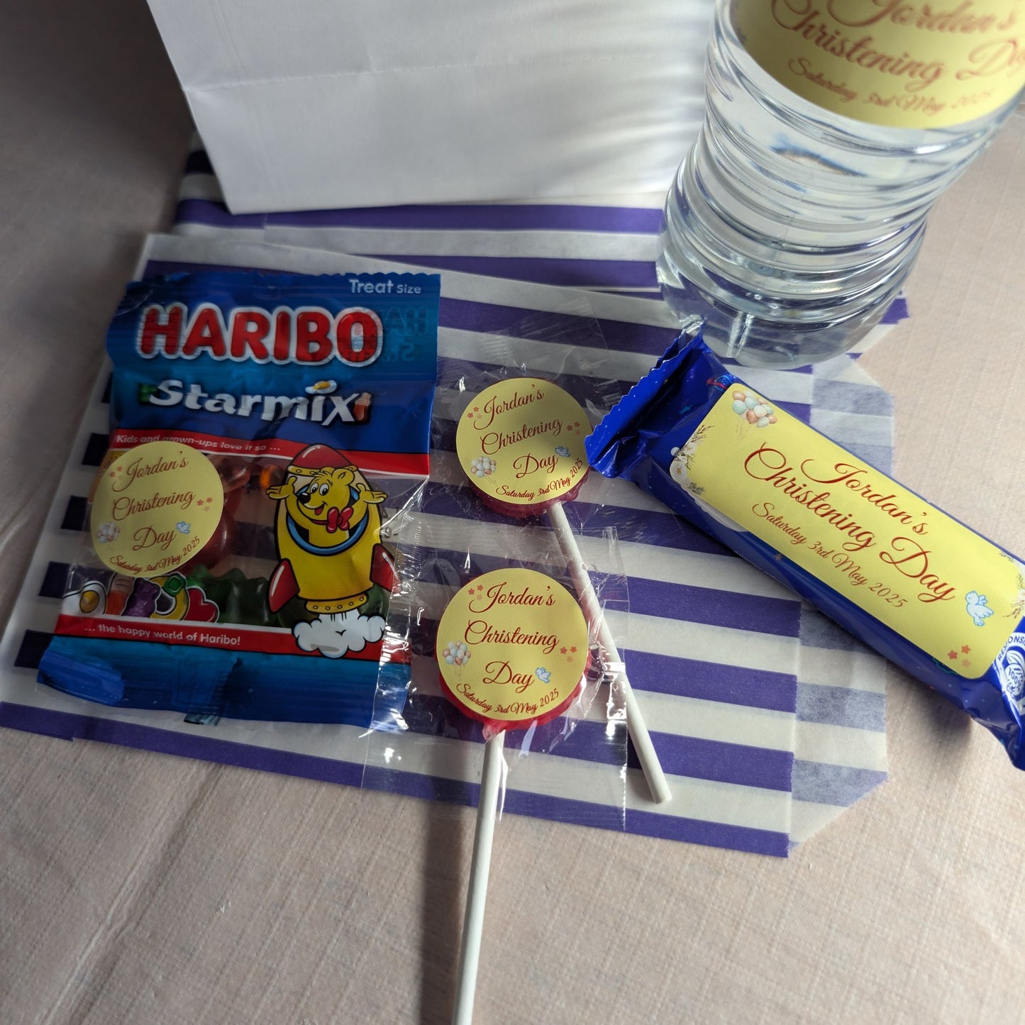 Soft Yellow Christening Stickers