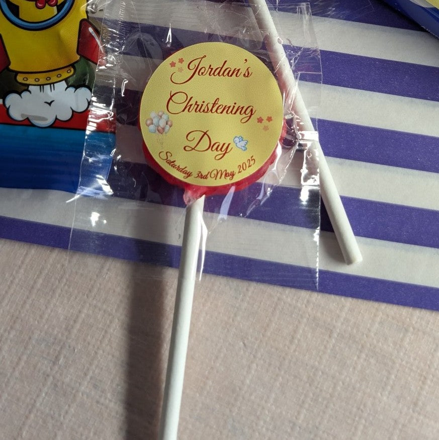 Soft Yellow Christening Stickers
