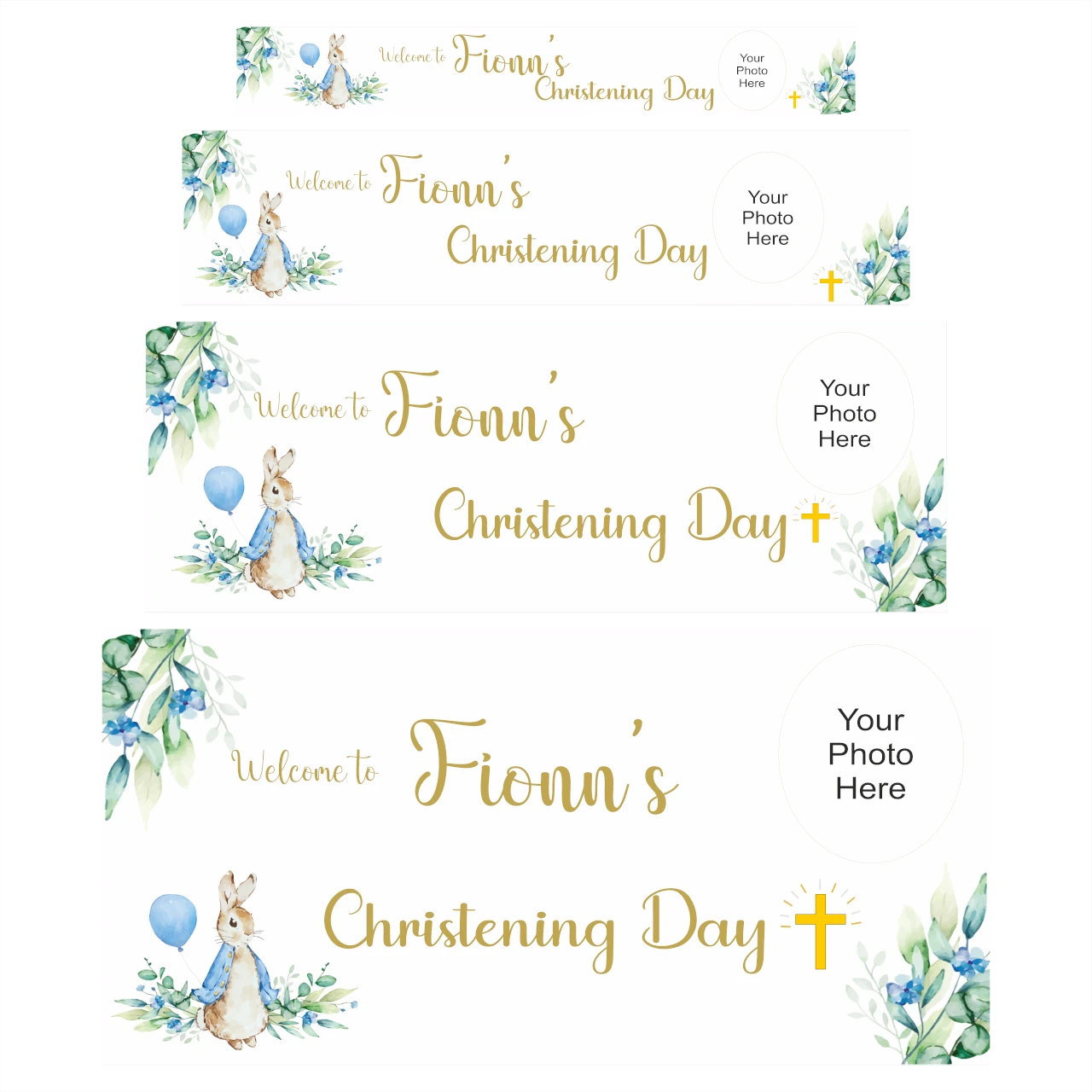 Woodland Bunny Christening Banner
