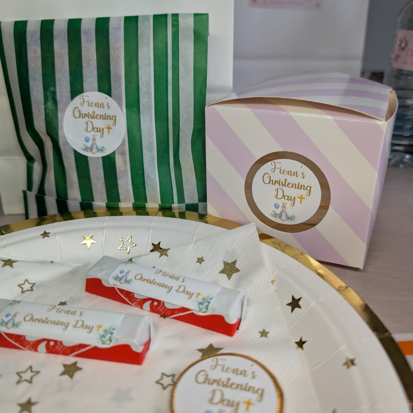 Woodland Bunny Christening Stickers