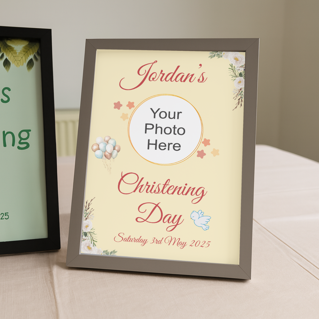 Soft Yellow Christening Poster