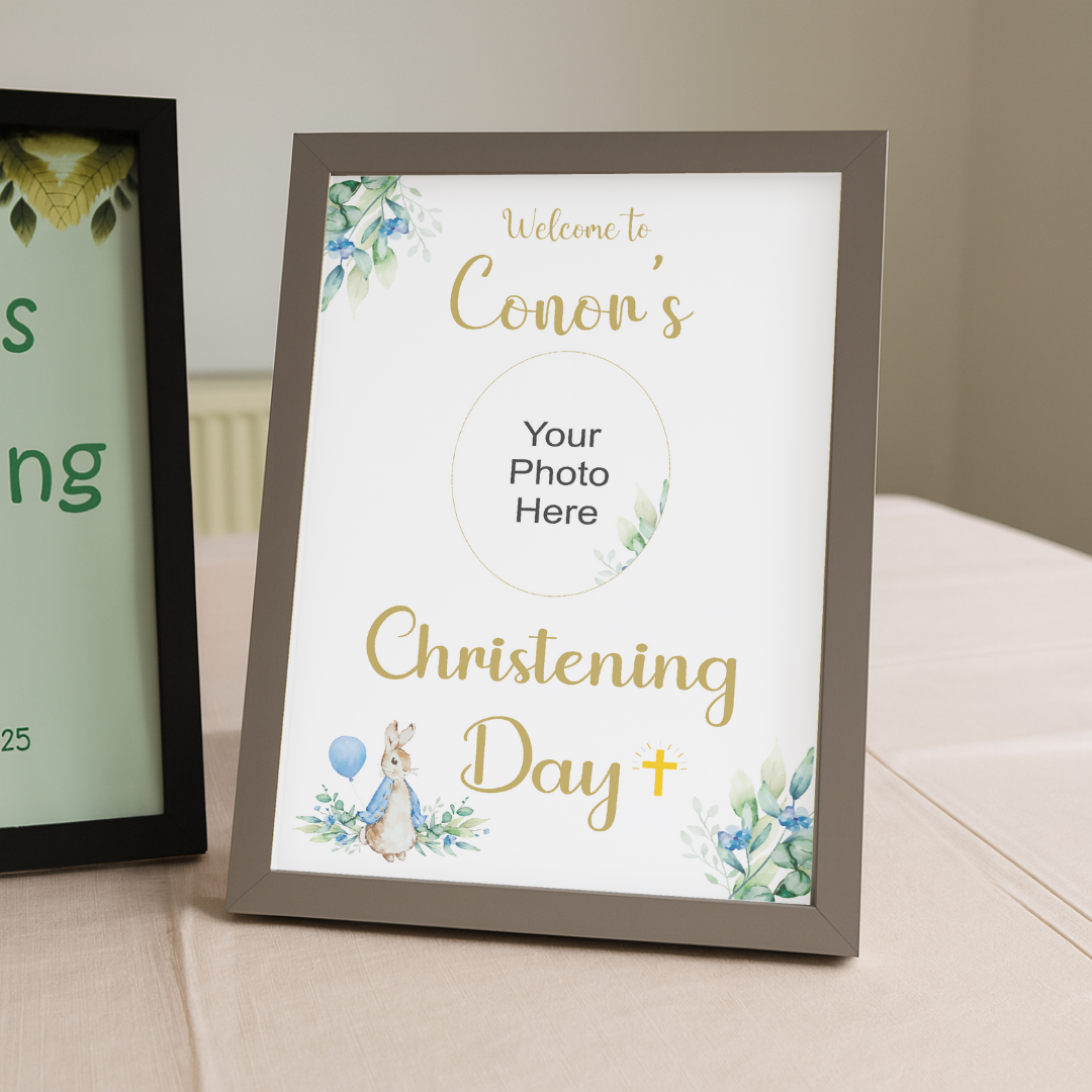 Woodland Bunny Christening Poster