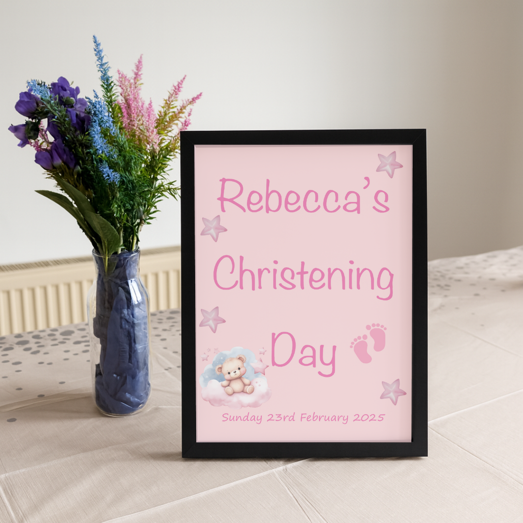 Pink Dreams Christening Poster
