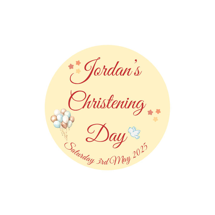 Soft Yellow Christening Stickers