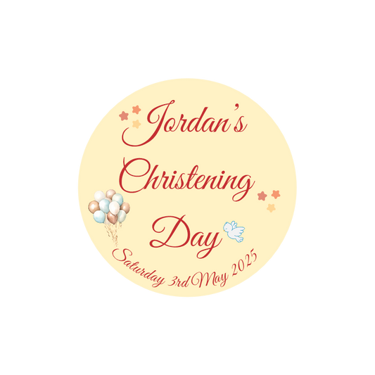 Soft Yellow Christening Stickers
