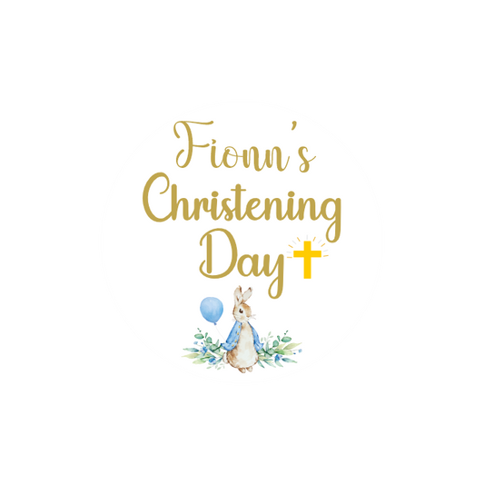 Woodland Bunny Christening Stickers
