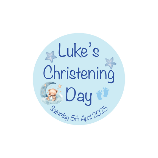 Blue Dreams Christening Stickers