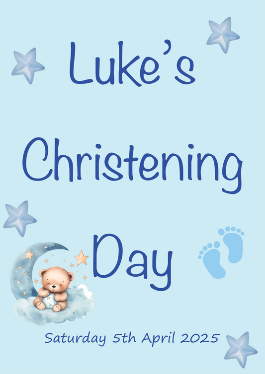 Blue Dreams Christening Poster