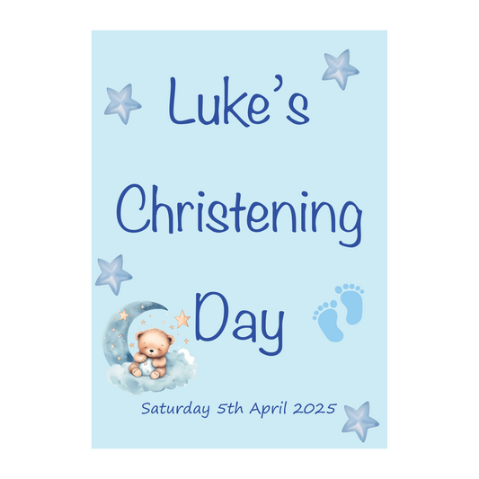 Blue Dreams Christening Poster