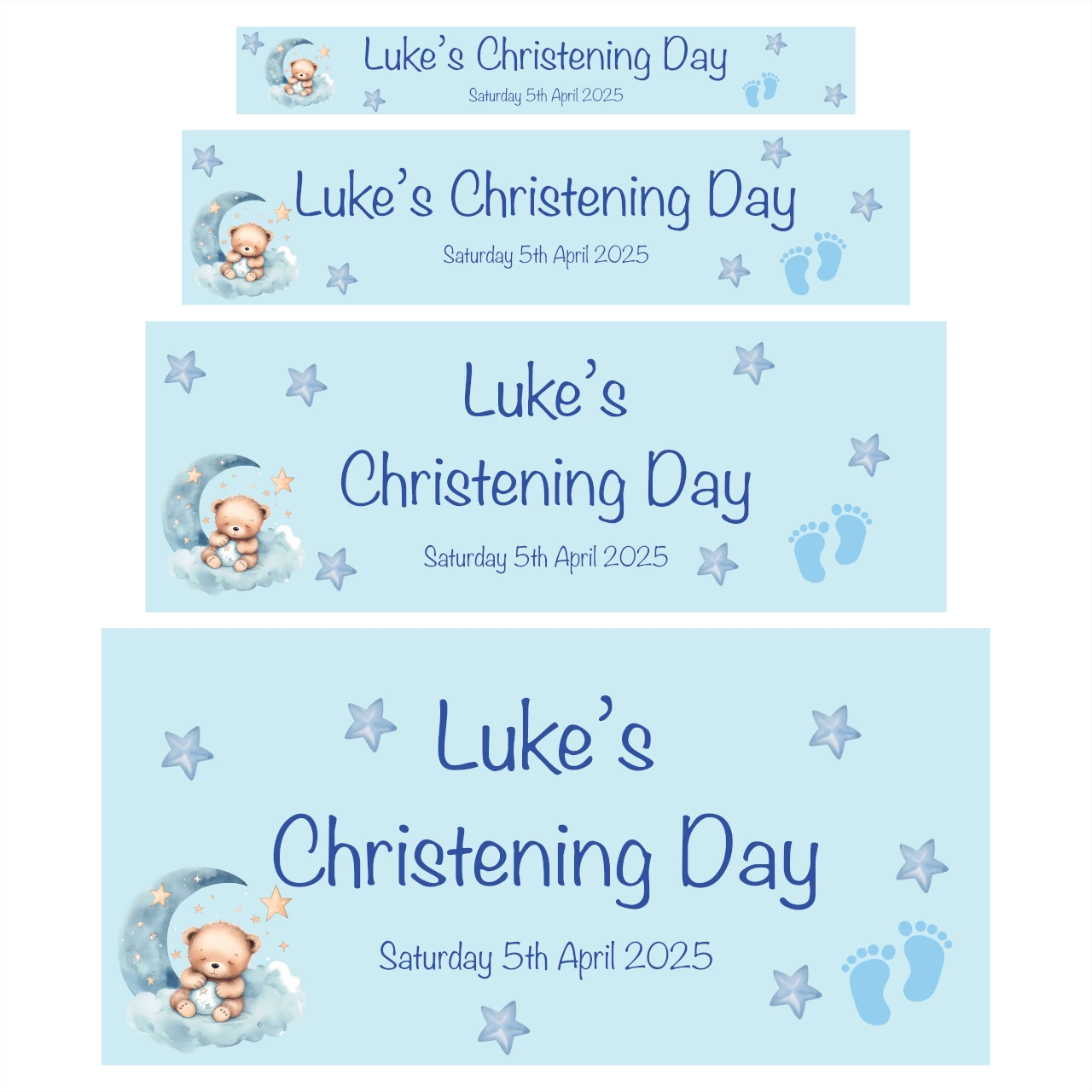 Blue Dreams Christening Banner