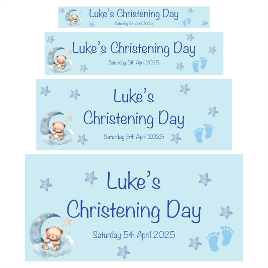 Blue Dreams Christening Banner