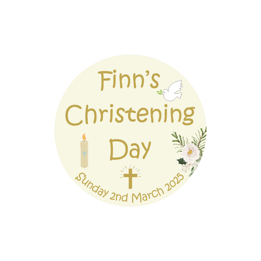 Candle & Dove Christening Stickers