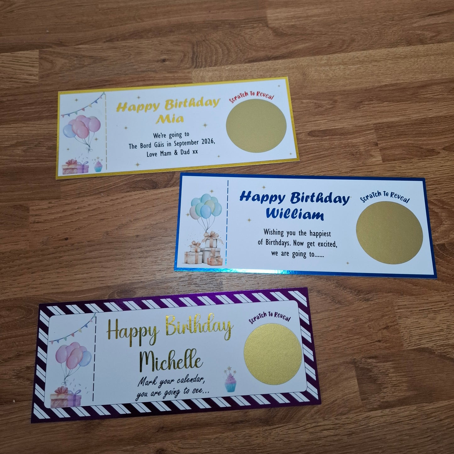 Birthday Scratch to Reveal Ticket