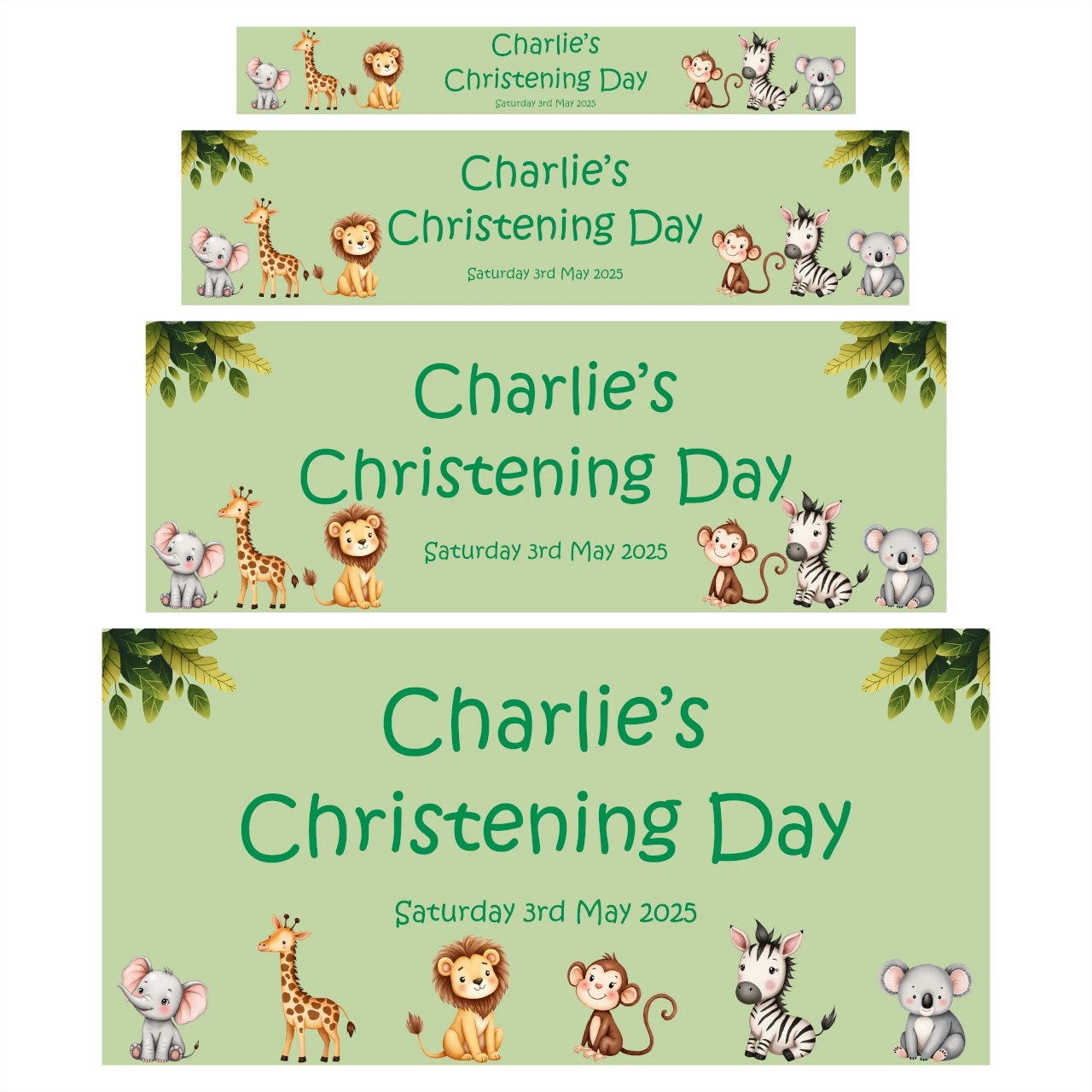 Jungle Friends Christening Banner