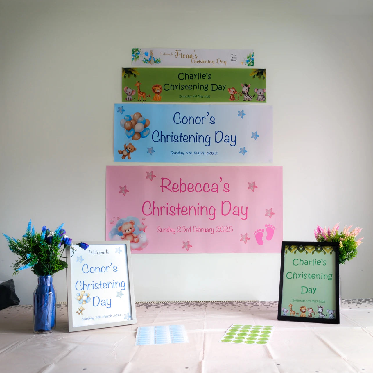 Blue Dreams Christening Banner