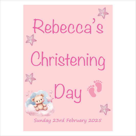 Pink Dreams Christening Poster