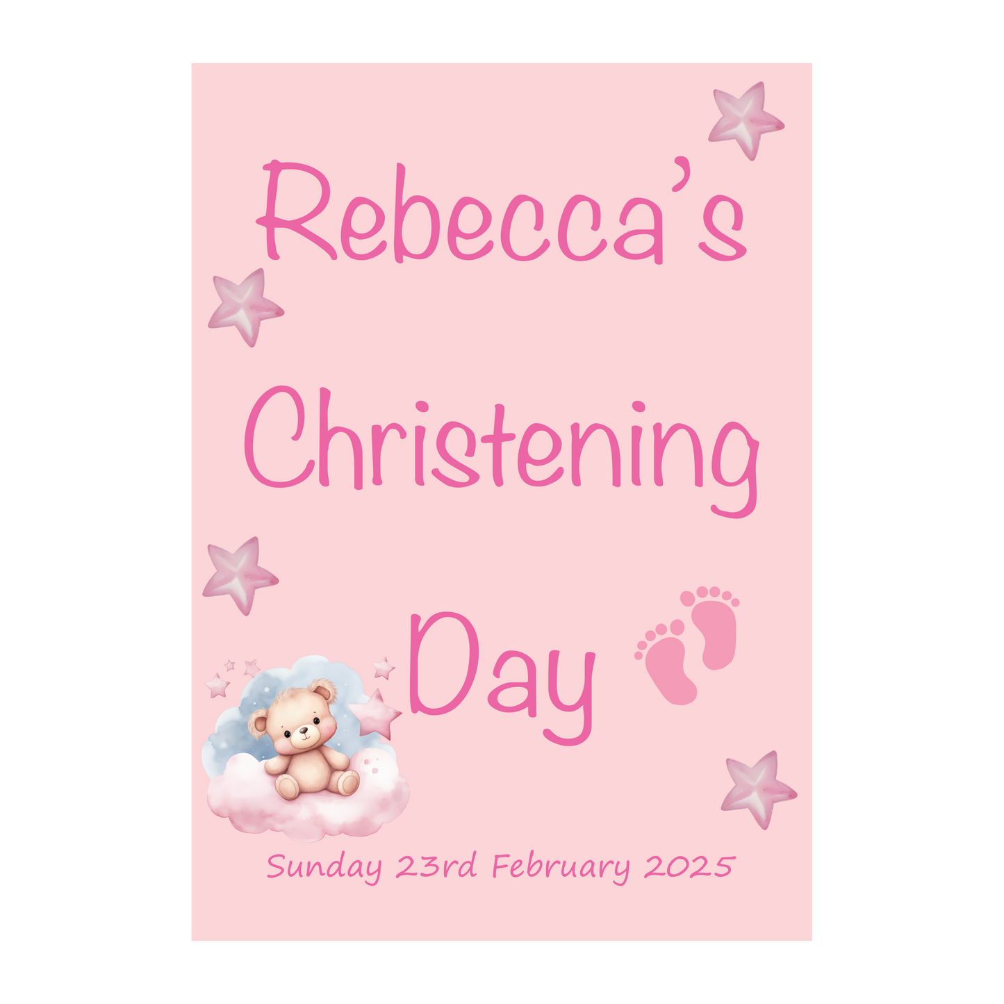 Pink Dreams Christening Poster