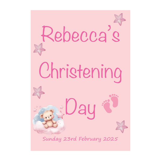 Pink Dreams Christening Poster