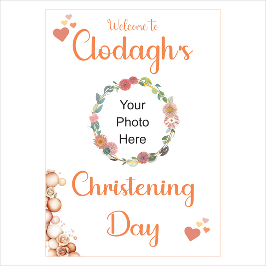 Rustic Hearts Christening Poster
