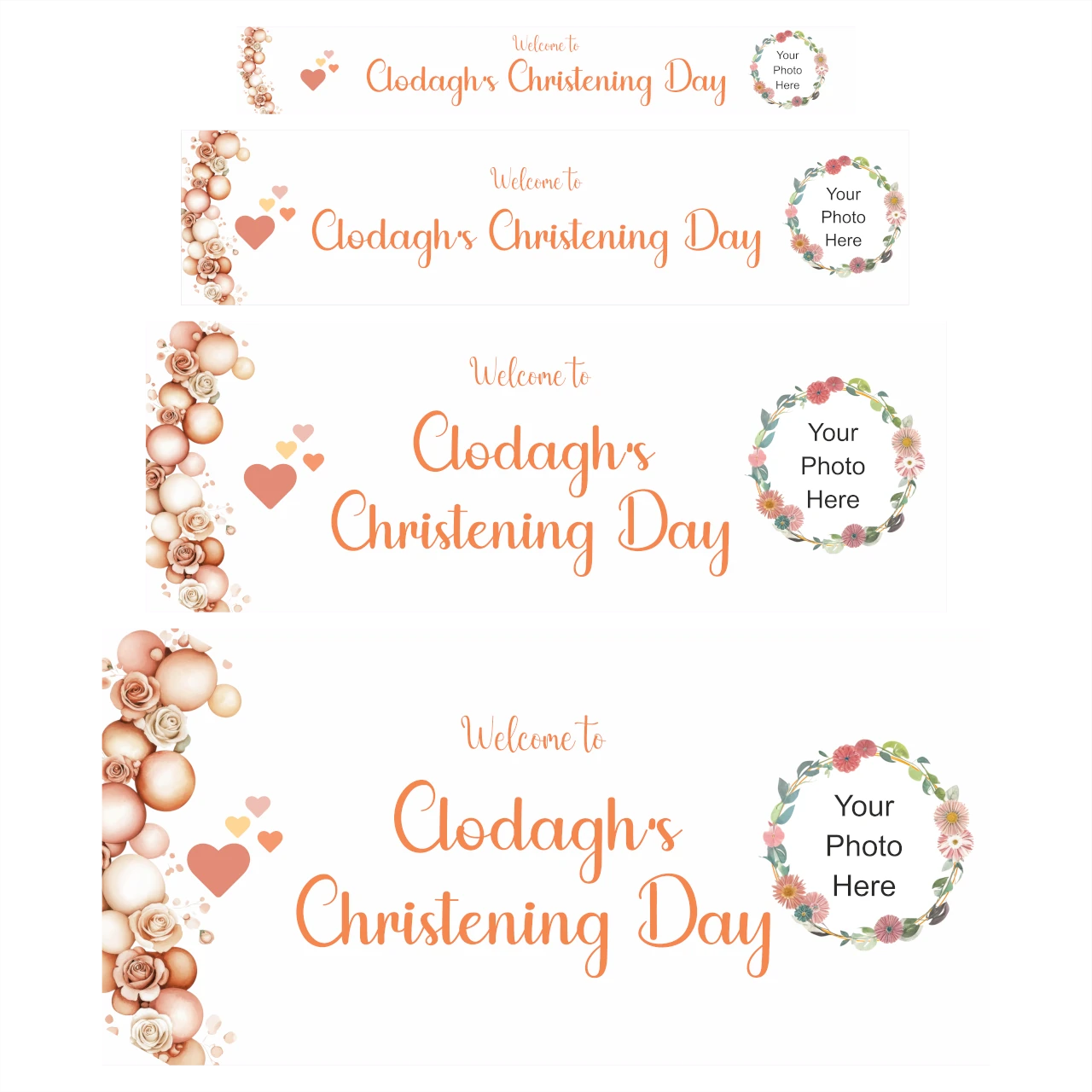 Rustic Floral Christening Banner
