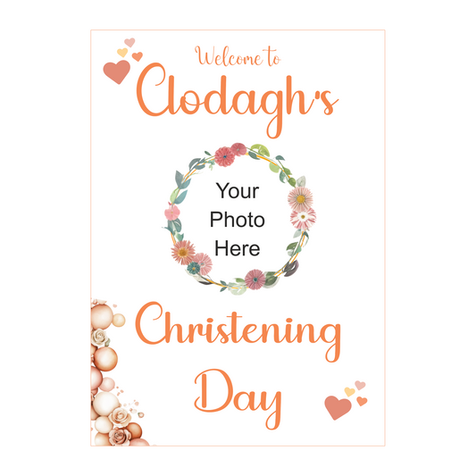 Rustic Hearts Christening Poster