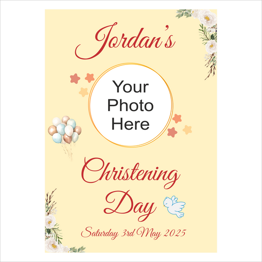 Soft Yellow Christening Poster