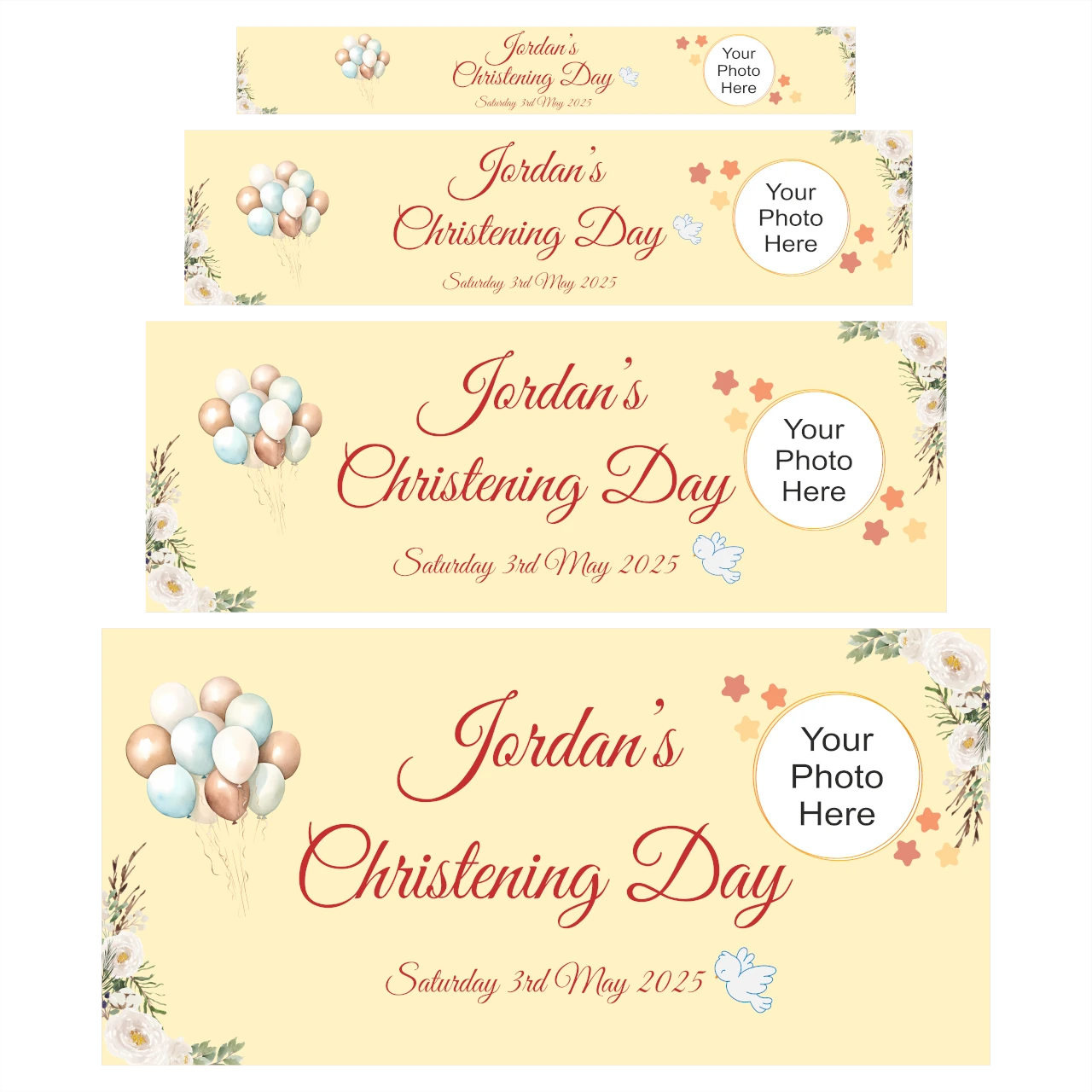Soft Yellow Christening Banner