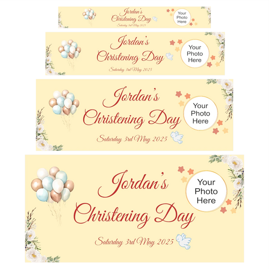 Soft Yellow Christening Banner
