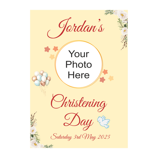 Soft Yellow Christening Poster