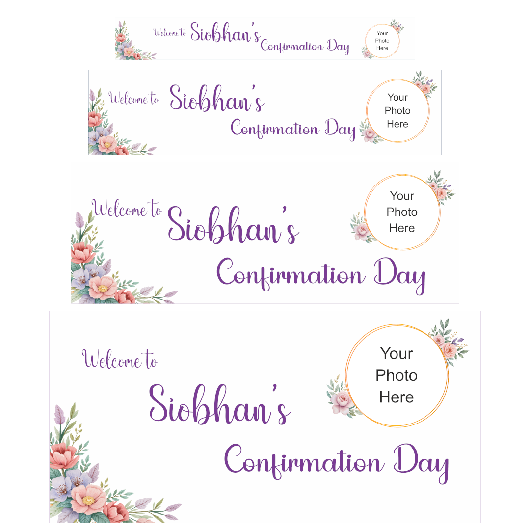 Flower Confirmation Text Spring Flowers Confirmation Banner – Lauras Little Crafts