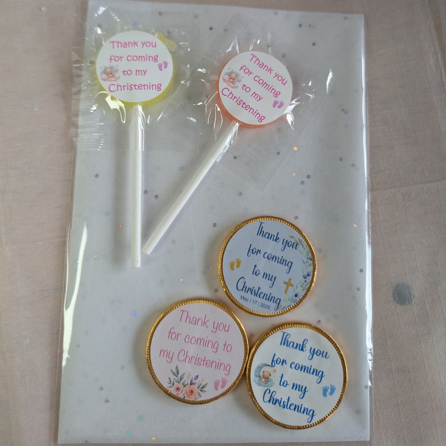 Thank You Christening Stickers