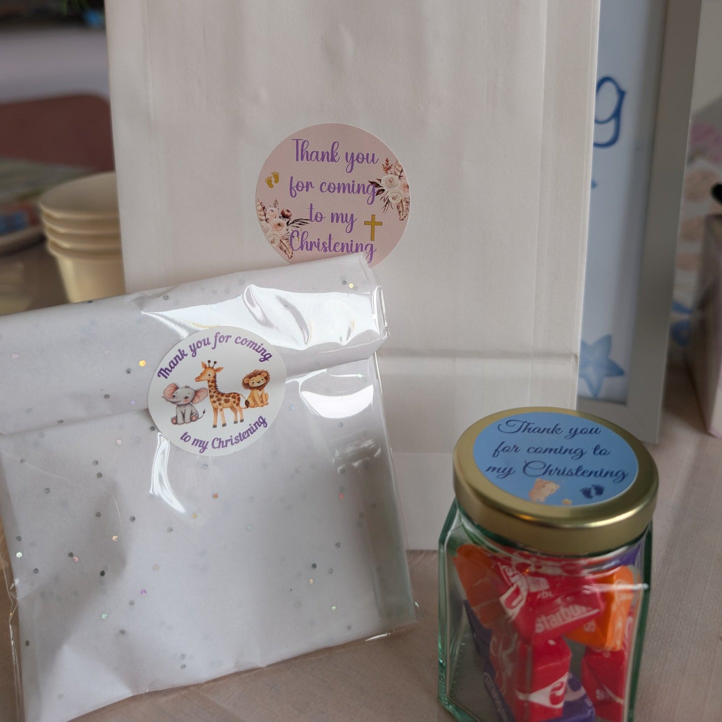 Thank You Christening Stickers