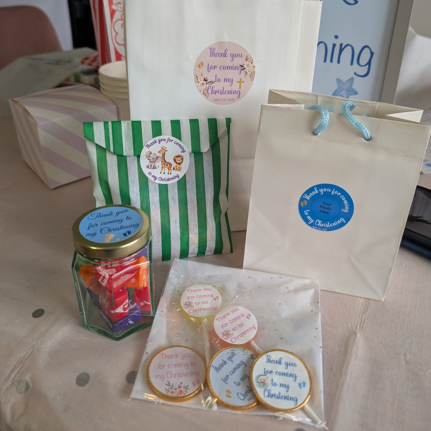 Thank You Christening Stickers