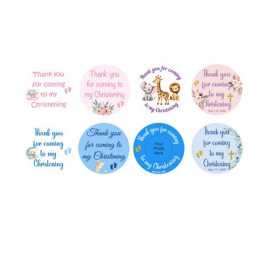 Thank You Christening Stickers