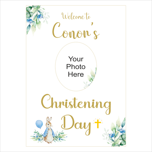Woodland Bunny Christening Poster